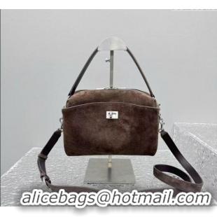 Discount Balenciaga Mens Rodeo Camera Bag in suede With aged-silver hardware 20135 Brown 2025