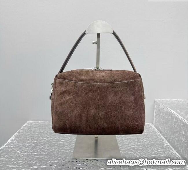 Discount Balenciaga Mens Rodeo Camera Bag in suede With aged-silver hardware 20135 Brown 2025