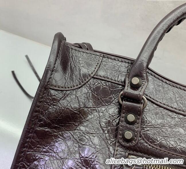 Grade Quality Balenciaga Le City Small Bag in Arena Storico lambskin 1120 Coffee 2025