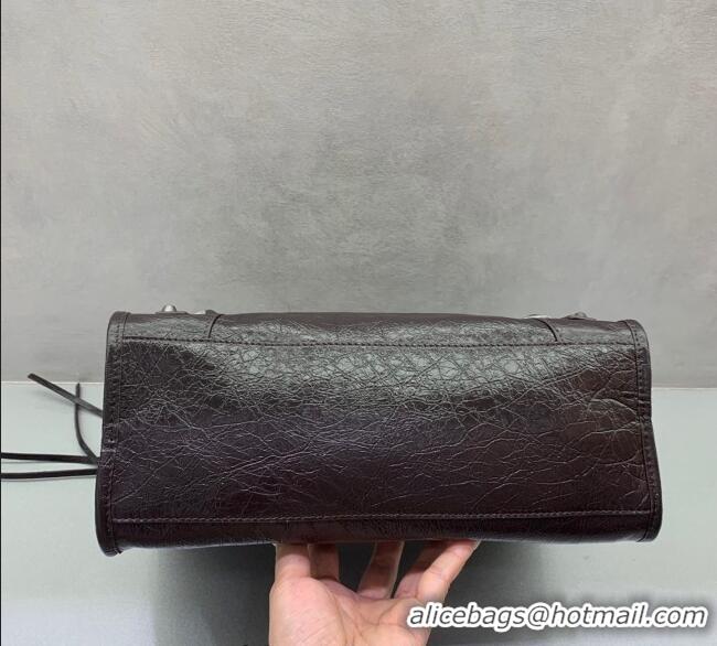 Grade Quality Balenciaga Le City Small Bag in Arena Storico lambskin 1120 Coffee 2025