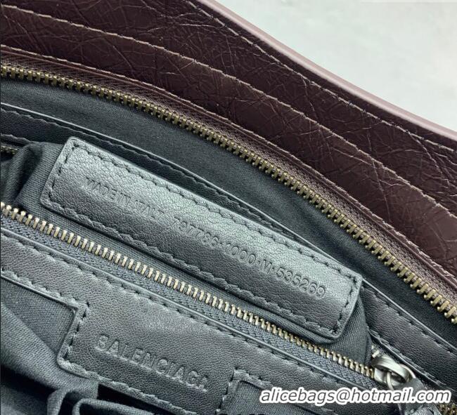 Grade Quality Balenciaga Le City Small Bag in Arena Storico lambskin 1120 Coffee 2025