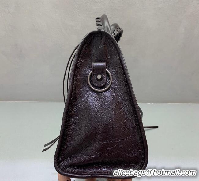 Grade Quality Balenciaga Le City Small Bag in Arena Storico lambskin 1120 Coffee 2025