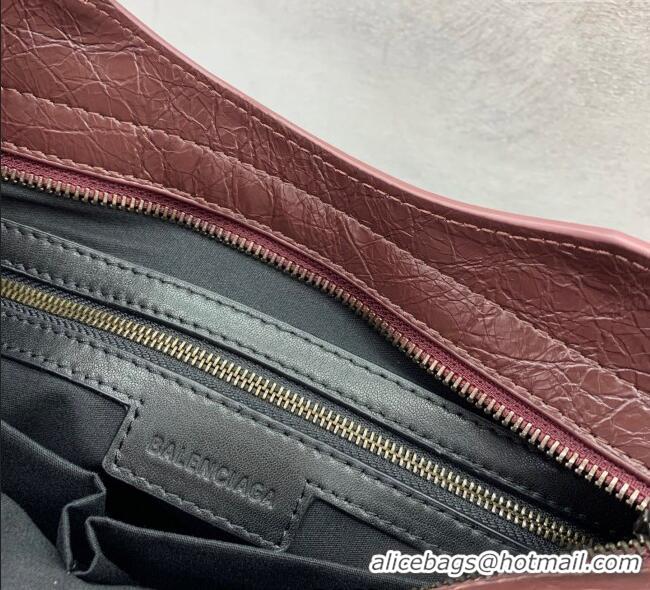 Best Price Balenciaga Le City Small Bag in Arena Storico lambskin 0925 Burgundy 2025