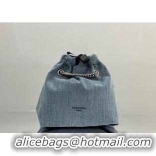 Grade Promotional Balenciaga Small Crush Tote Bag 742941 Denim Blue 2025
