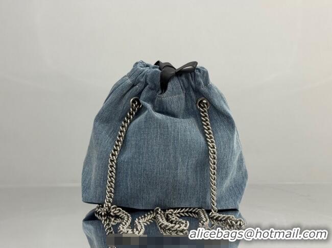 Grade Promotional Balenciaga Small Crush Tote Bag 742941 Denim Blue 2025