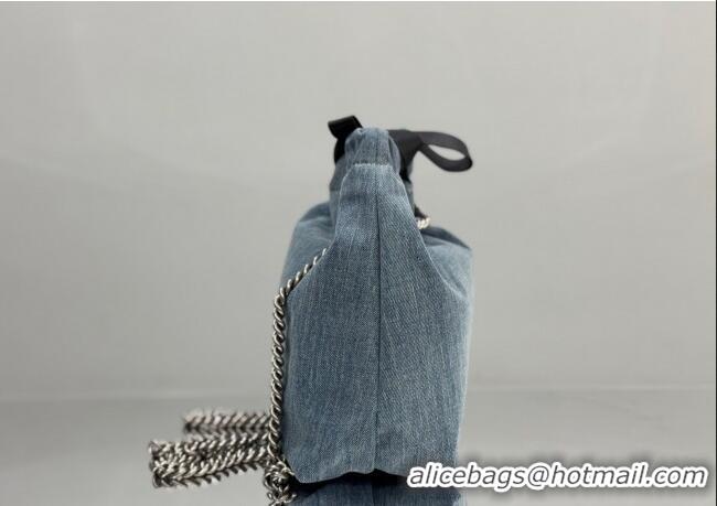 Grade Promotional Balenciaga Small Crush Tote Bag 742941 Denim Blue 2025