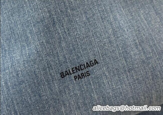 Grade Promotional Balenciaga Small Crush Tote Bag 742941 Denim Blue 2025