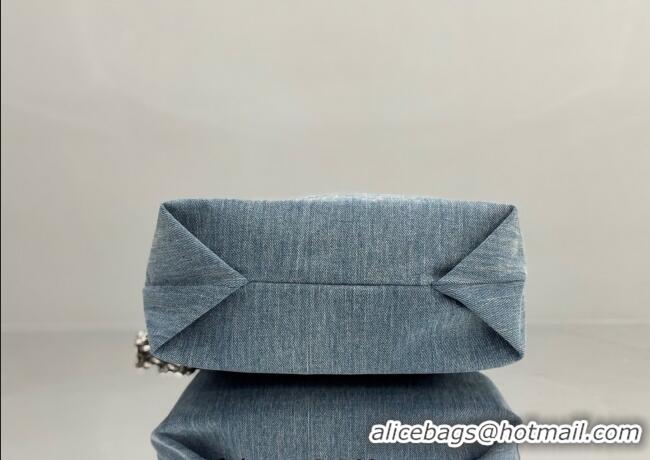 Grade Promotional Balenciaga Small Crush Tote Bag 742941 Denim Blue 2025