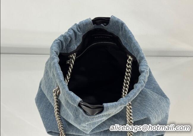 Grade Promotional Balenciaga Small Crush Tote Bag 742941 Denim Blue 2025