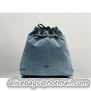 Buy Fashionable Balenciaga Large Crush Tote Bag 742941 Denim Blue 2025