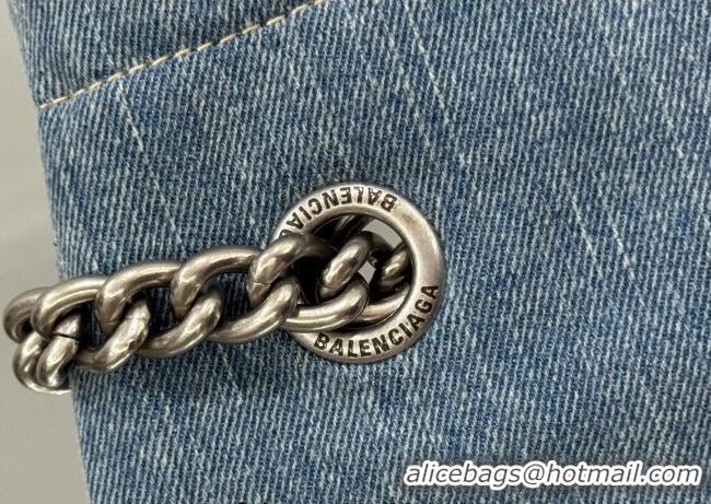 Buy Fashionable Balenciaga Large Crush Tote Bag 742941 Denim Blue 2025