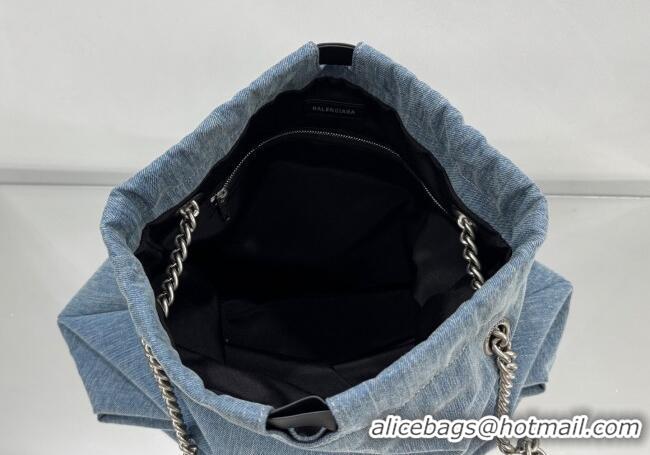 Buy Fashionable Balenciaga Large Crush Tote Bag 742941 Denim Blue 2025