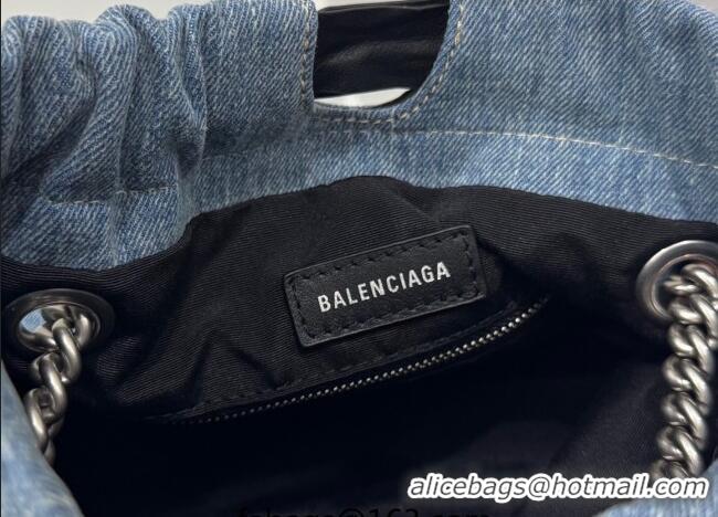Buy Fashionable Balenciaga Large Crush Tote Bag 742941 Denim Blue 2025