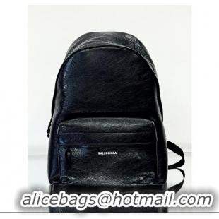 Unique Grade Balenciaga Explorer Backpack Bag in Arena Lambskin 20142 Black 2025