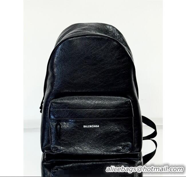 Unique Grade Balenciaga Explorer Backpack Bag in Arena Lambskin 20142 Black 2025