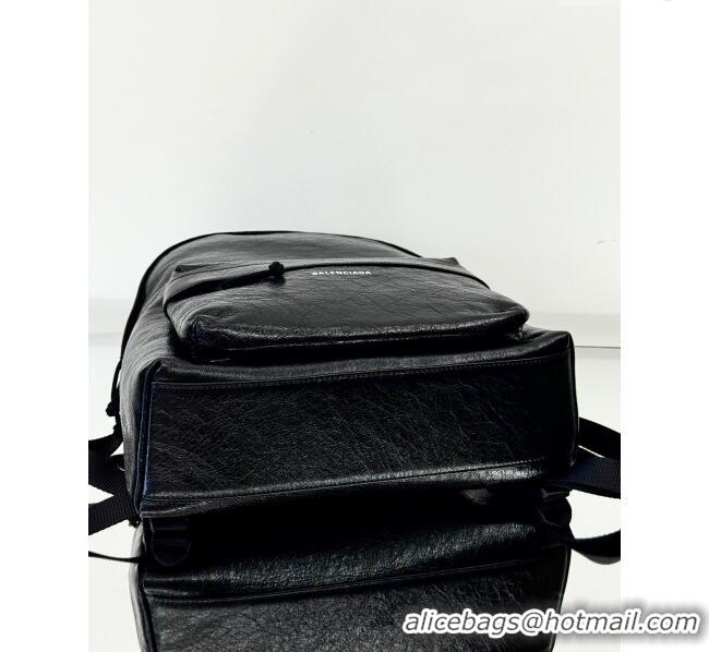 Unique Grade Balenciaga Explorer Backpack Bag in Arena Lambskin 20142 Black 2025