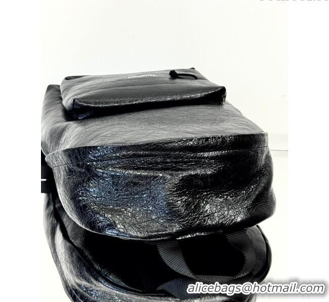 Unique Grade Balenciaga Explorer Backpack Bag in Arena Lambskin 20142 Black 2025