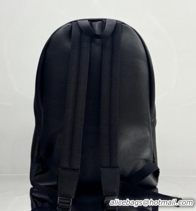 New Fashion Balenciaga Everyday Backpack Bag in Litchee Grained Leather 4105A Black 2025