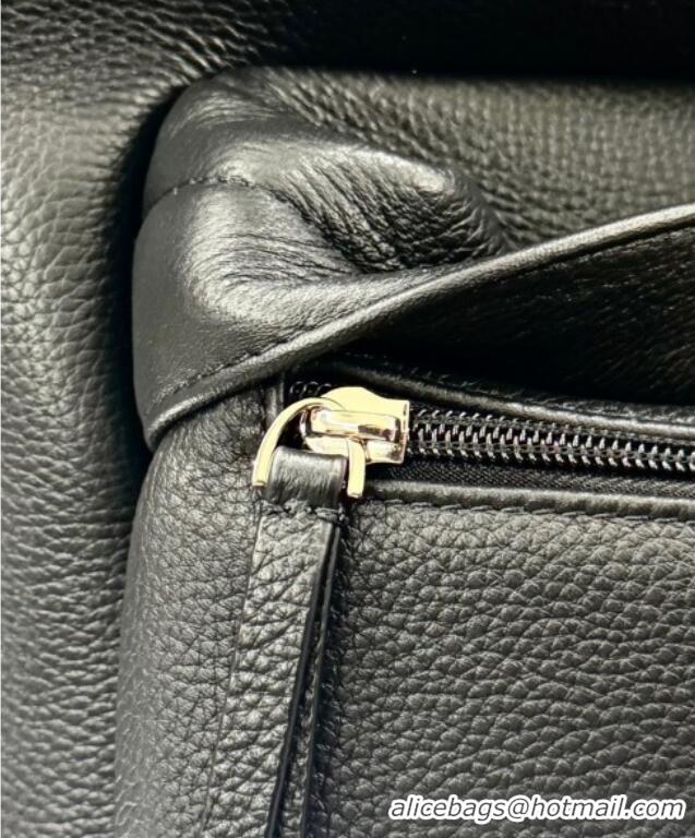 New Fashion Balenciaga Everyday Backpack Bag in Litchee Grained Leather 4105A Black 2025
