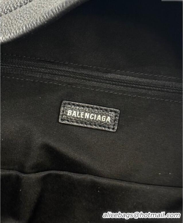 New Fashion Balenciaga Everyday Backpack Bag in Litchee Grained Leather 4105A Black 2025