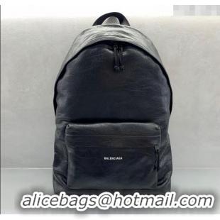 New Fashion Balenciaga Calfskin Leather Backpack Bag 1120 Black 2025