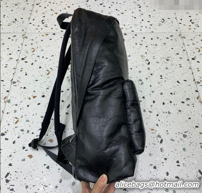 New Fashion Balenciaga Calfskin Leather Backpack Bag 1120 Black 2025