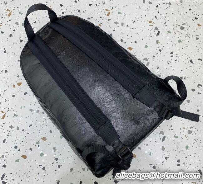 New Fashion Balenciaga Calfskin Leather Backpack Bag 1120 Black 2025