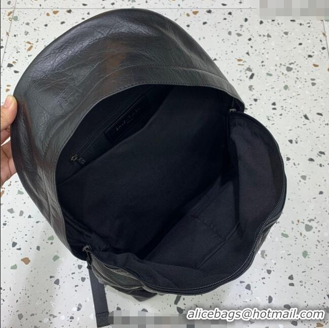 New Fashion Balenciaga Calfskin Leather Backpack Bag 1120 Black 2025