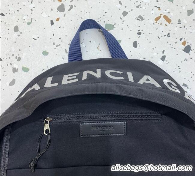 Grade Design Balenciaga Explorer Fabric Backpack Bag 20153 Black/Blue Strap 2025