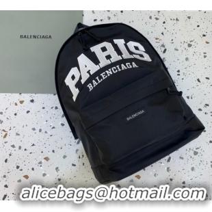 Reasonable Price Balenciaga PARIS Fabric Backpack Bag 20155 Black/White 2025