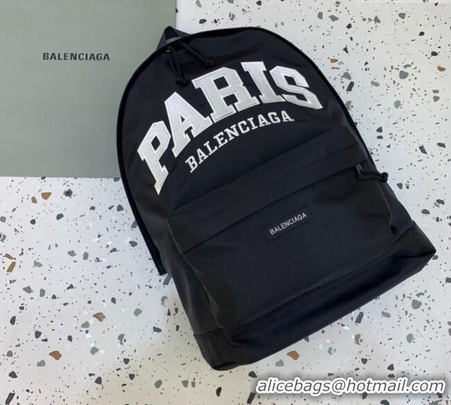 Reasonable Price Balenciaga PARIS Fabric Backpack Bag 20155 Black/White 2025