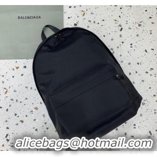 Top Grade Balenciaga Explorer Fabric Backpack Bag with Signature 20156 Black/Silver 2025