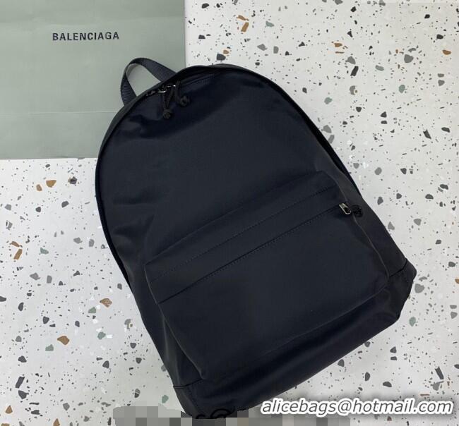 Top Grade Balenciaga Explorer Fabric Backpack Bag with Signature 20156 Black/Silver 2025
