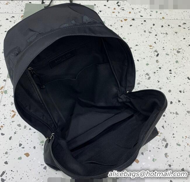 Top Grade Balenciaga Explorer Fabric Backpack Bag with Signature 20156 Black/Silver 2025