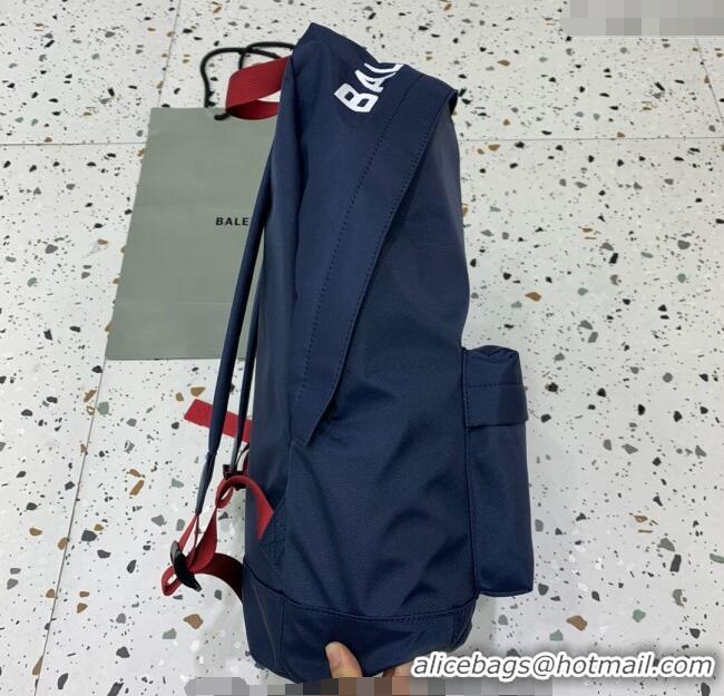 Most Popular Balenciaga Explorer Fabric Backpack Bag with Signature 20156 Navy Blue 2025