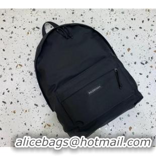 Free Shipping Discount Balenciaga Explorer Fabric Backpack Bag with Logo Patch 20156 Black 2025