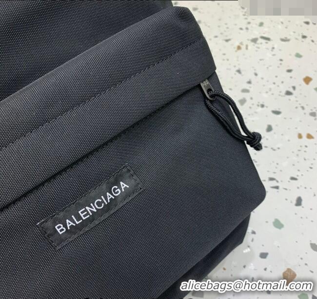 Free Shipping Discount Balenciaga Explorer Fabric Backpack Bag with Logo Patch 20156 Black 2025