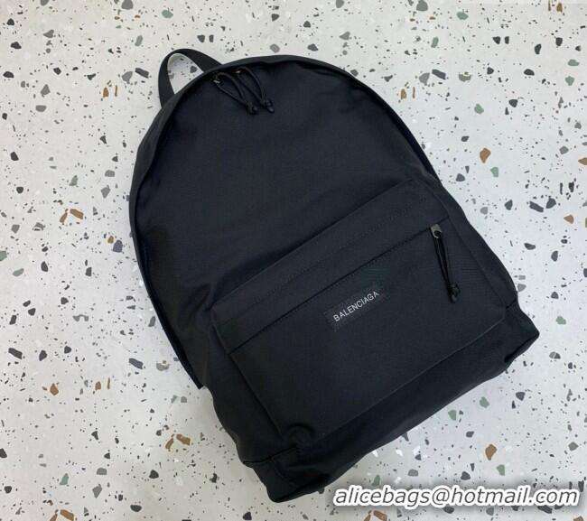 Free Shipping Discount Balenciaga Explorer Fabric Backpack Bag with Logo Patch 20156 Black 2025