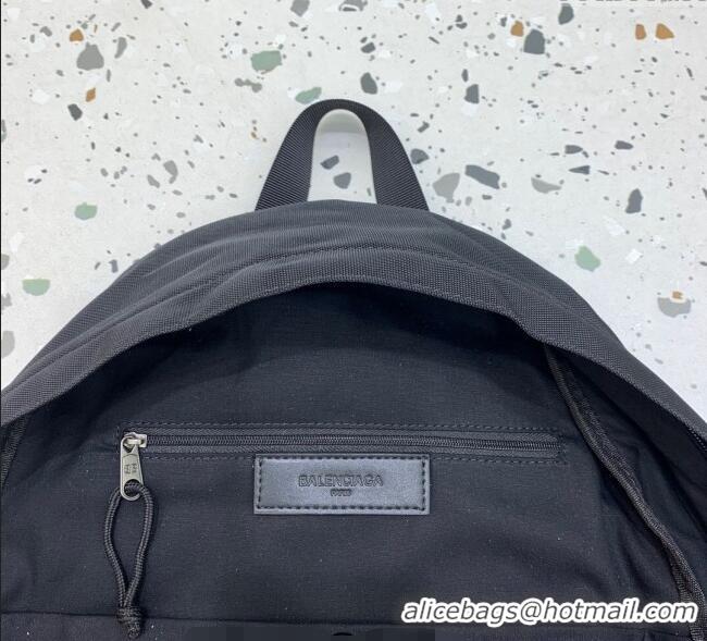 Free Shipping Discount Balenciaga Explorer Fabric Backpack Bag with Logo Patch 20156 Black 2025