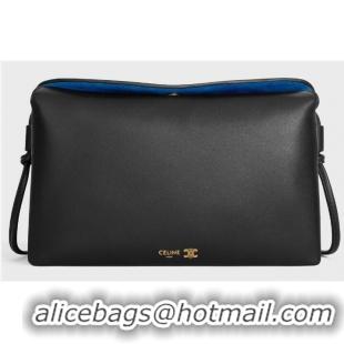 Best Price Celine Trio Flap In Smooth Lambskin 86286 Black/Blue