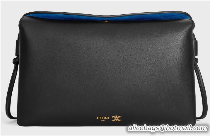 Best Price Celine Trio Flap In Smooth Lambskin 86286 Black/Blue
