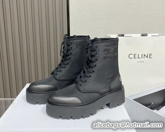 Top Grade Celine Bulky Laced Up Boots C101702 Black 2025
