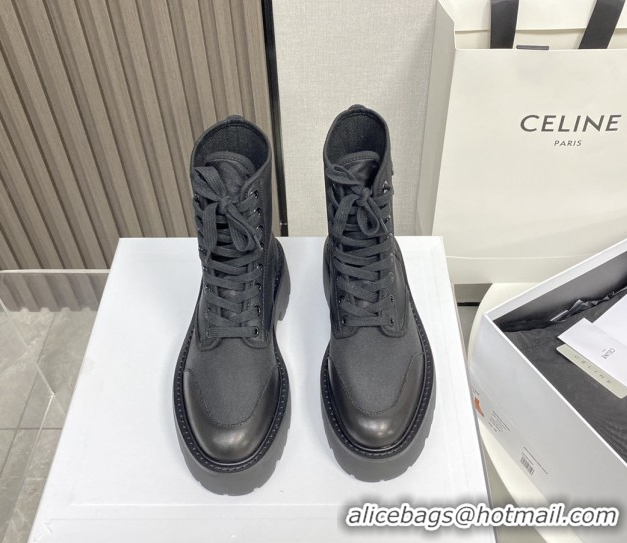 Top Grade Celine Bulky Laced Up Boots C101702 Black 2025