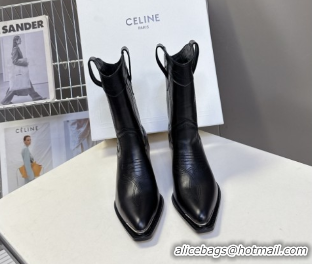 Sophisticated Celine Calfskin Leather Heel Ankle Boots 5cm 2025 CE102401 1024031