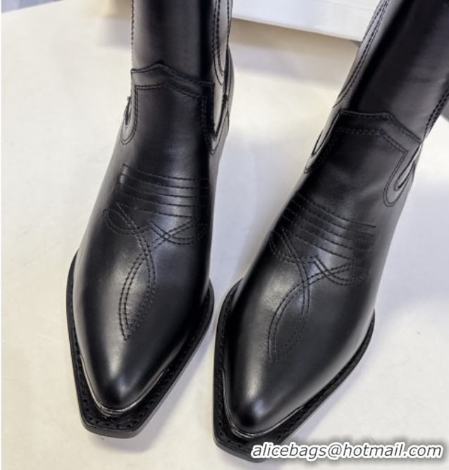 Sophisticated Celine Calfskin Leather Heel Ankle Boots 5cm 2025 CE102401 1024031