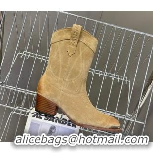 Sophisticated Celine Suede Heel Ankle Boots 5cm Beige 2025 CE102401 1024034