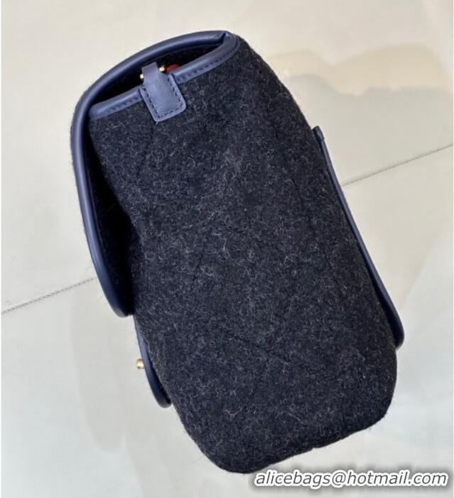 Promotional Chanel Wool Flap Bag with Top Handle AS5850 Black 2025