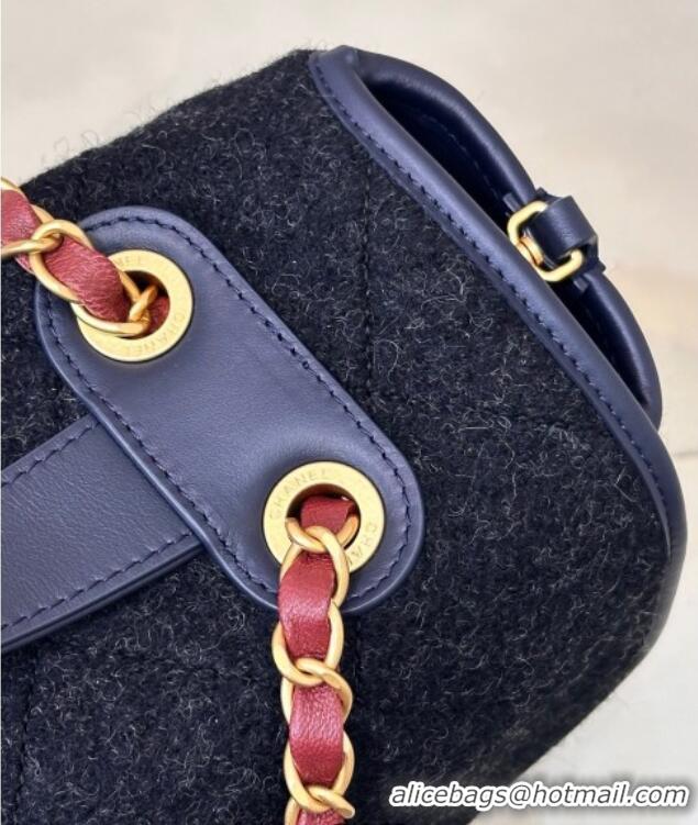 Promotional Chanel Wool Flap Bag with Top Handle AS5850 Black 2025