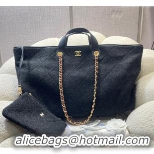 Grade Design Chanel Wool Maxi Shopping Bag AS5853 Black 2025