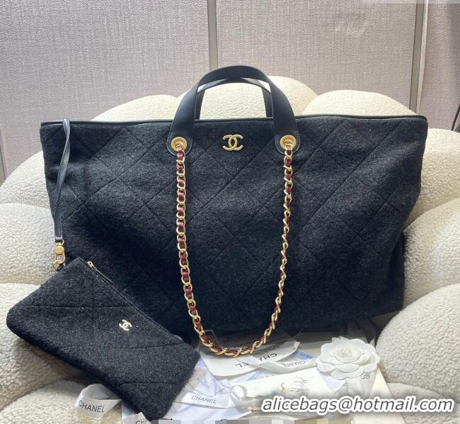 Grade Design Chanel Wool Maxi Shopping Bag AS5853 Black 2025